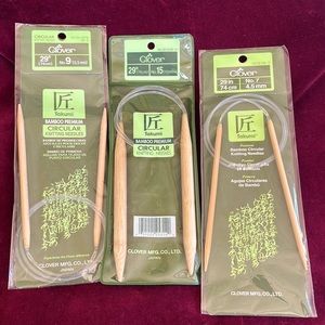 Clover 29” Bamboo Circular Knitting Needles Set of 3